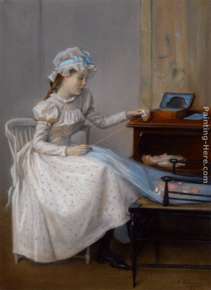 Jacques Emile Blanche Fillette a la Bobine de Fil